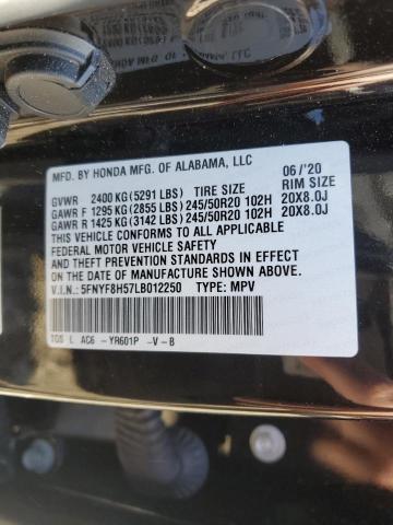 5FNYF8H57LB012250 - 2020 HONDA PASSPORT EXL ყავისფერი ფოტო 12
