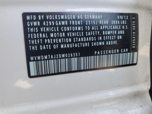 WVWDM7AJ2DW026351 - 2013 VOLKSWAGEN GOLF Ağ foto 12