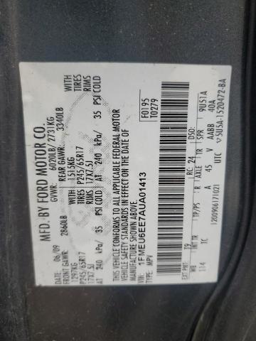 1FMEU6EE7AUA01413 - 2010 FORD EXPLORER EDDIE BAUER Graphite photo 13