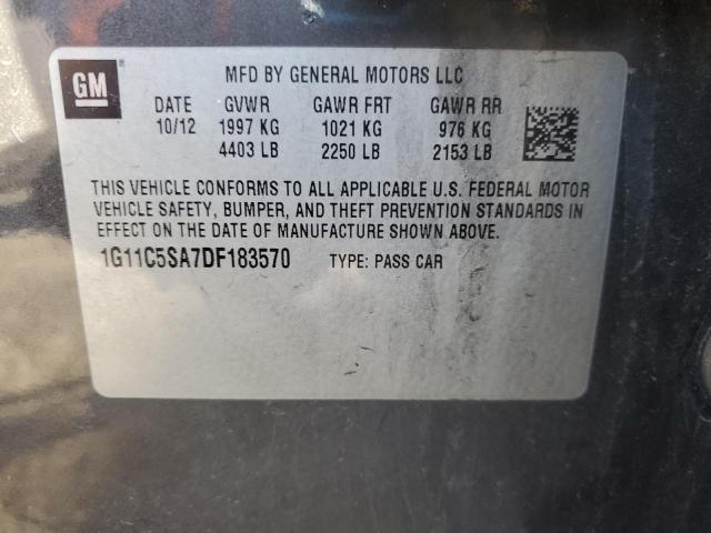 1G11C5SA7DF183570 - 2013 CHEVROLET MALIBU 1LT GRAY photo 13