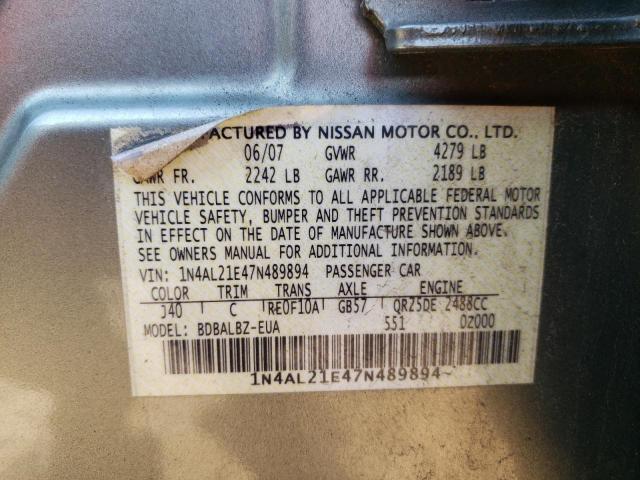 1N4AL21E47N489894 - 2007 NISSAN ALTIMA 2.5 GREEN photo 12