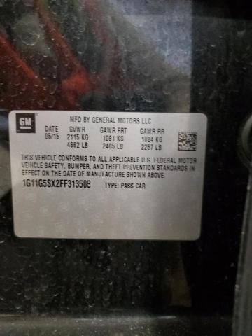 1G11G5SX2FF313508 - 2015 CHEVROLET MALIBU LTZ 黑色 照片 12