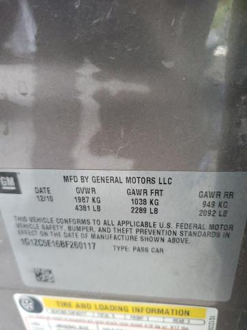 1G1ZC5E16BF260117 - 2011 CHEVROLET MALIBU 1LT BROWN photo 13