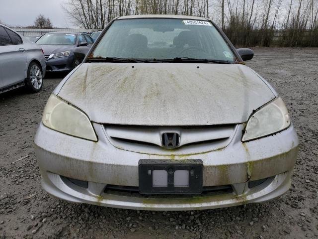 2HGES16565H599306 - 2005 HONDA CIVIC LX SILVER photo 5