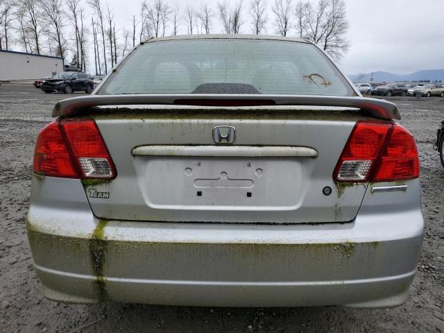 2HGES16565H599306 - 2005 HONDA CIVIC LX SILVER photo 6