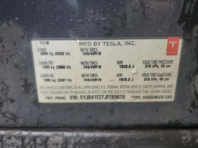 5YJSA1E27JF289676 - 2018 TESLA MODEL S 蓝色 照片 13