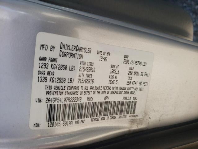 2A4GP54L07R222348 - 2007 CHRYSLER TOWN & COU TOURING 银色 照片 12