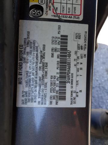 3FAHP0HA6BR114847 - 2011 FORD FUSION SE GRAY photo 12