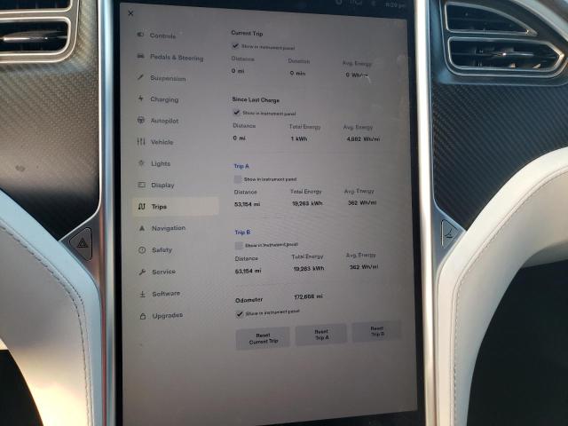 5YJSA1E20HF183807 - 2017 TESLA MODEL S თეთრი ფოტო 9