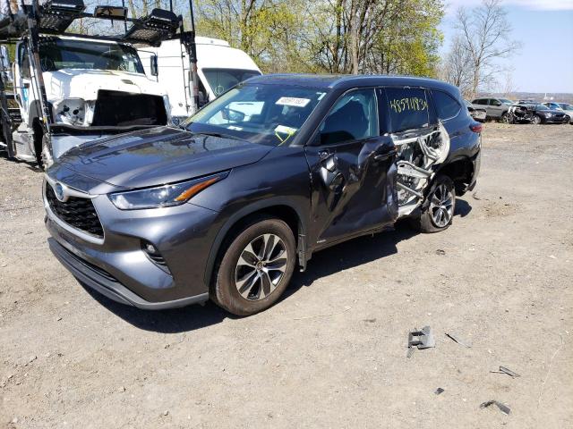 5TDGBRCH4MS517416 - 2021 TOYOTA HIGHLANDER HYBRID XLE CHARCOAL photo 1