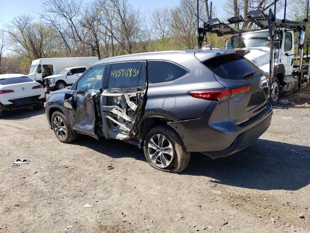 5TDGBRCH4MS517416 - 2021 TOYOTA HIGHLANDER HYBRID XLE CHARCOAL photo 2