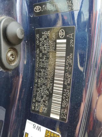 JTKDE177X60094305 - 2006 TOYOTA SCION TC 蓝色 照片 10