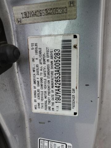 19UYA42653A005283 - 2003 ACURA 3.2CL TYPE-S SILVER photo 12