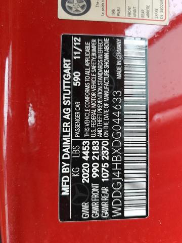 WDDGJ4HBXDG044633 - 2013 MERCEDES-BENZ C 250 RED photo 12