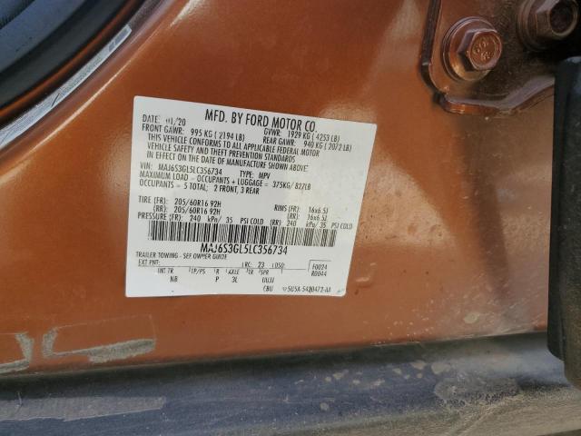 MAJ6S3GL5LC356734 - 2020 FORD ECOSPORT SE 棕色 照片 13