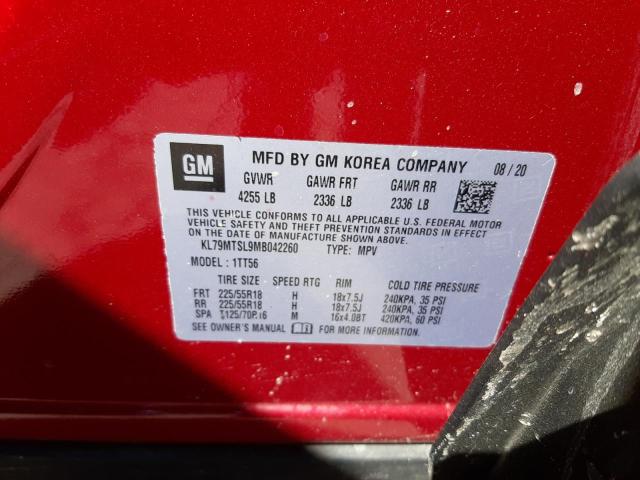 KL79MTSL9MB042260 - 2021 CHEVROLET TRAILBLAZE RS RED photo 13