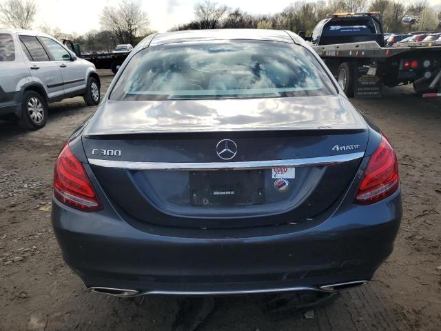 55SWF4KB1GU114436 - 2016 MERCEDES-BENZ C 300 4MATIC GRAY photo 6