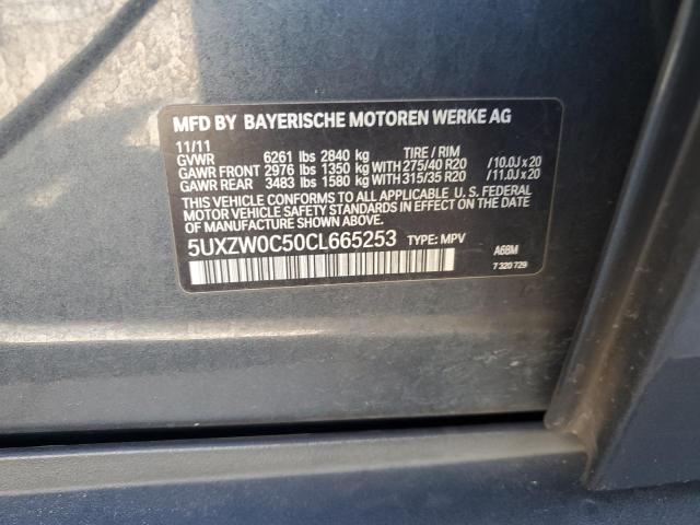 5UXZW0C50CL665253 - 2012 BMW X5 XDRIVE35D Boz foto 12