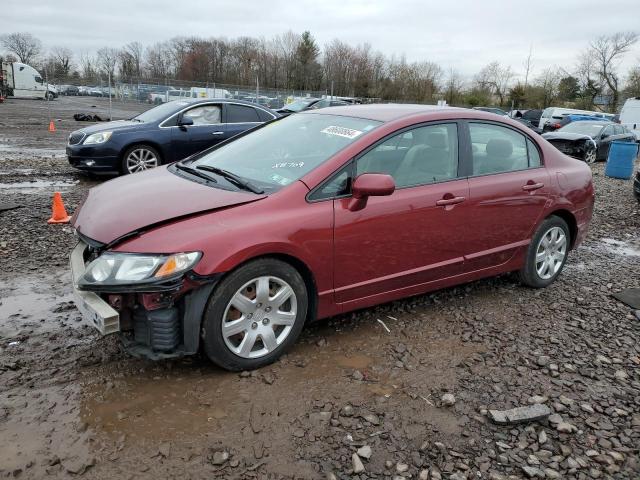 2HGFA1F54AH548355 - 2010 HONDA CIVIC LX RED photo 1