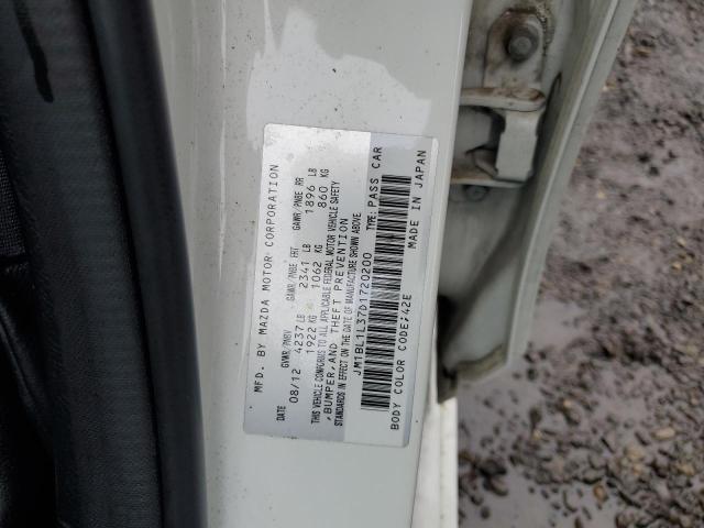 JM1BL1L37D1720200 - 2013 MAZDA SPEED 3 WHITE photo 12