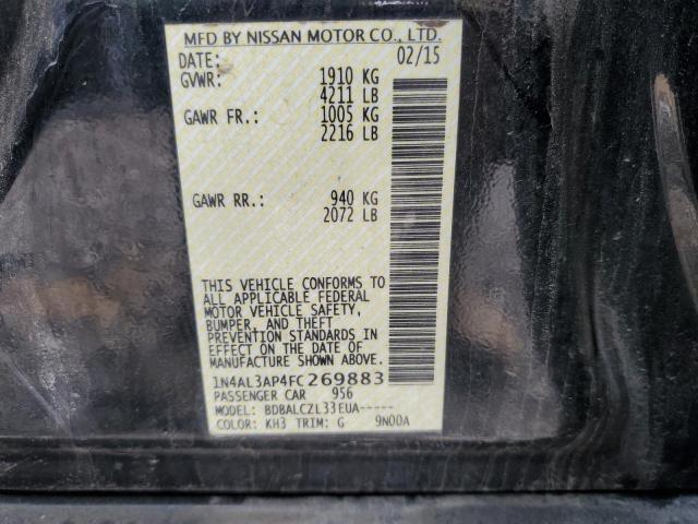 1N4AL3AP4FC269883 - 2015 NISSAN ALTIMA 2.5 BLACK photo 12