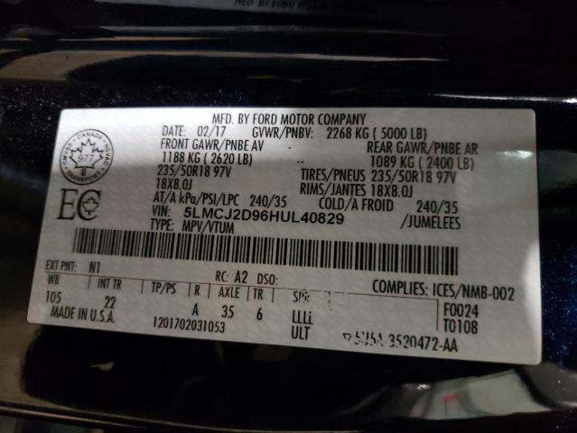 5LMCJ2D96HUL40829 - 2017 LINCOLN MKC SELECT أزرق صورة 13