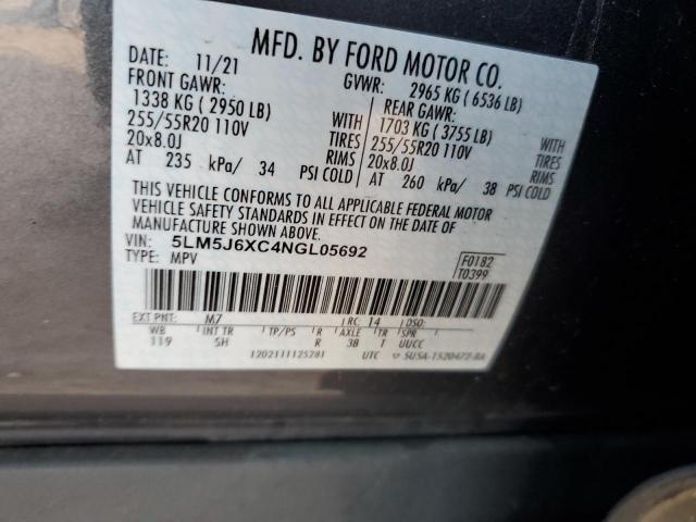 5LM5J6XC4NGL05692 - 2022 LINCOLN AVIATOR ნაცრისფერი ფოტო 13