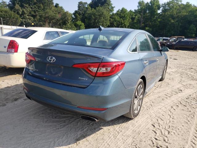 5NPE34AF1FH054765 - 2015 HYUNDAI SONATA SPORT BLUE photo 4