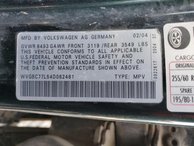 WVGBC77L54D062481 - 2004 VOLKSWAGEN TOUAREG 3.2 GREEN photo 13