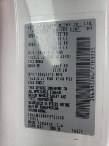 3N63M0ZN6FK703035 - 2015 CHEVROLET CITY EXPRE LT 白色 照片 12