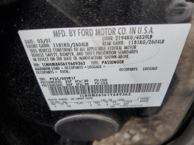 1LNHM86S61Y689362 - 2001 LINCOLN LS BLACK photo 12
