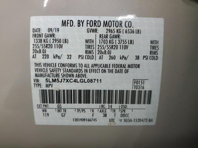 5LM5J7XC4LGL08711 - 2020 LINCOLN AVIATOR RESERVE GRAY photo 13