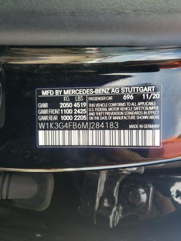 W1K3G4FB6MJ284183 - 2021 MERCEDES-BENZ A 220 4MATIC BLACK photo 12