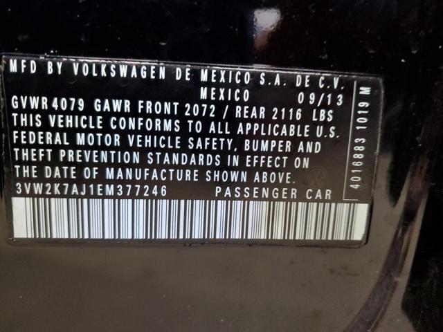 3VW2K7AJ1EM377246 - 2014 VOLKSWAGEN JETTA BASE 黑色 照片 12