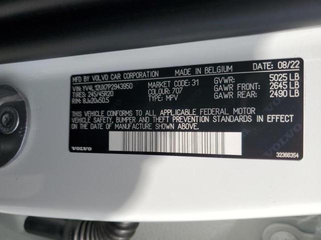 YV4L12UX7P2943950 - 2023 VOLVO XC40 CORE ULTIMATE WHITE photo 13