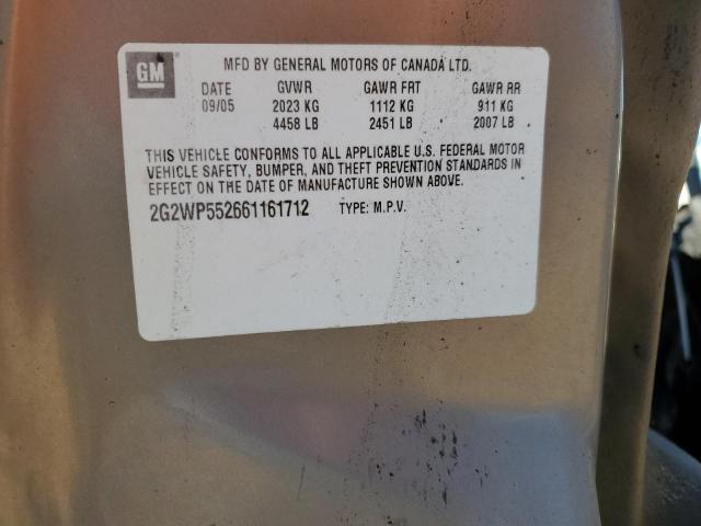 2G2WP552661161712 - 2006 PONTIAC GRAND PRIX 米色 照片 12