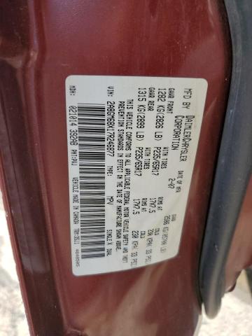 2A8GM68X17R246877 - 2007 CHRYSLER PACIFICA TOURING MAROON photo 14