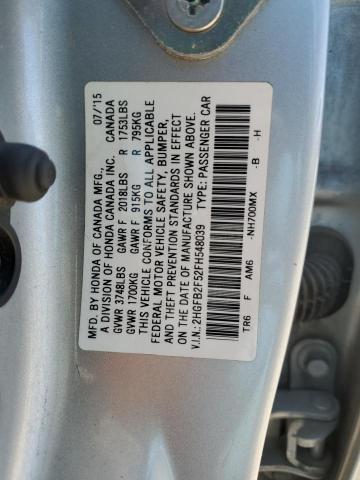 2HGFB2F52FH548039 - 2015 HONDA CIVIC LX SILVER photo 12