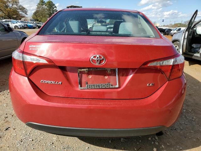 2T1BURHE7EC083991 - 2014 TOYOTA COROLLA L RED photo 6