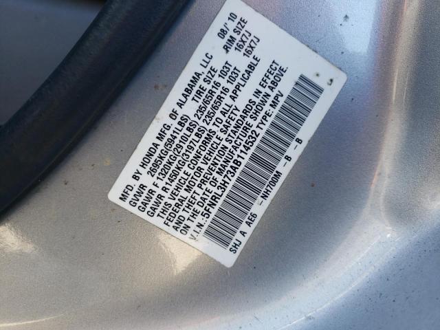 5FNRL3H73AB114532 - 2010 HONDA ODYSSEY EXL SILVER photo 13