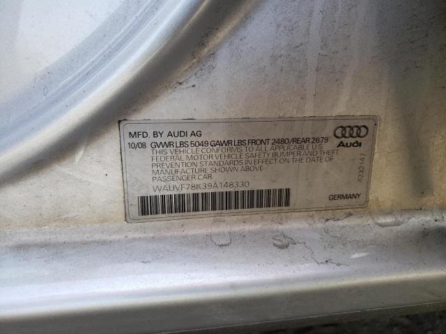 WAUVF78K39A148330 - 2009 AUDI A4 2.0T AVANT QUATTRO SILVER photo 12