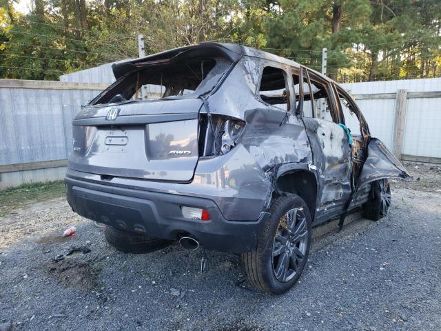 5FNYF8H5XMB021719 - 2021 HONDA PASSPORT EXL GRAY photo 4