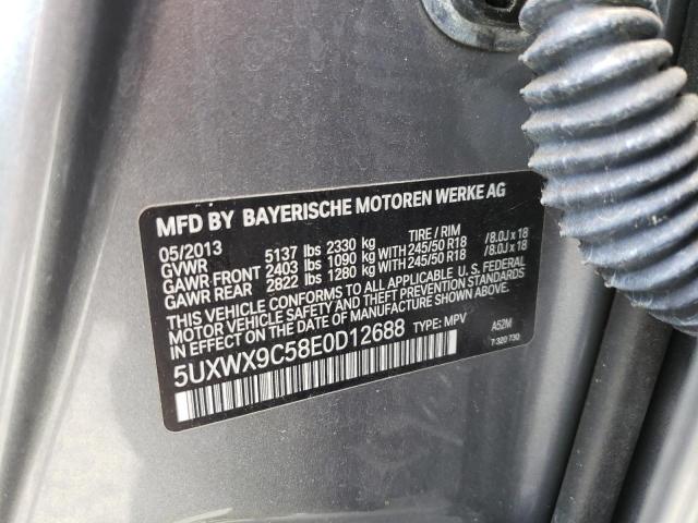 5UXWX9C58E0D12688 - 2014 BMW X3 XDRIVE28I GRAY photo 13