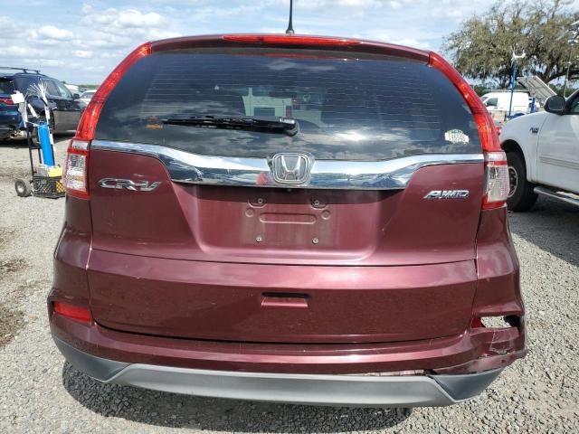 5J6RM4H39FL075105 - 2015 HONDA CR-V LX BURGUNDY photo 6