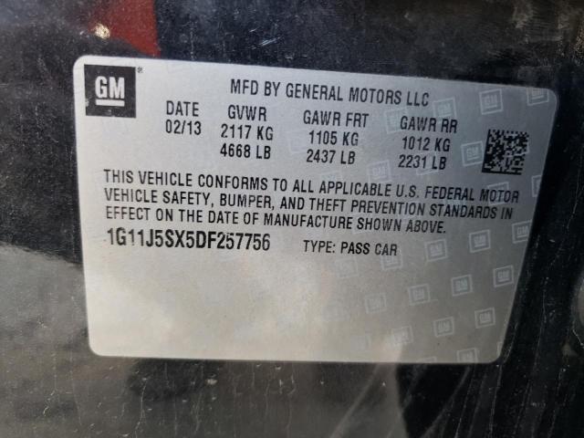 1G11J5SX5DF257756 - 2013 CHEVROLET MALIBU LTZ შავი ფოტო 12