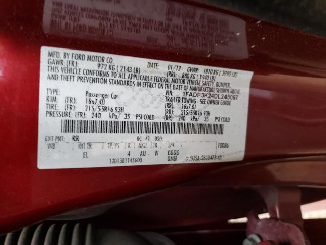 1FADP3K24DL245097 - 2013 FORD FOCUS SE RED photo 12