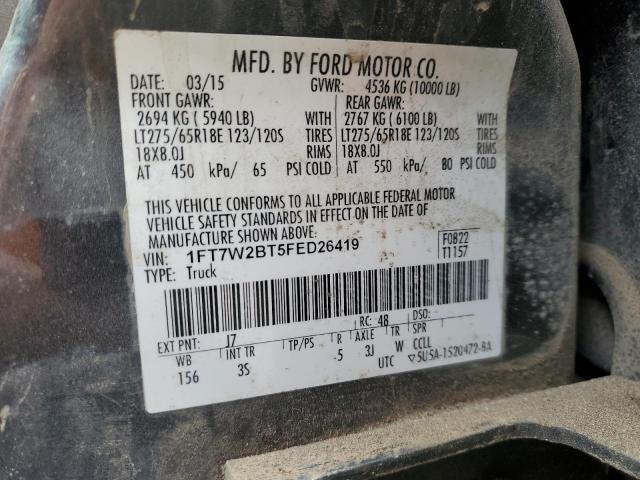 1FT7W2BT5FED26419 - 2015 FORD F250 SUPER DUTY GRAY photo 13