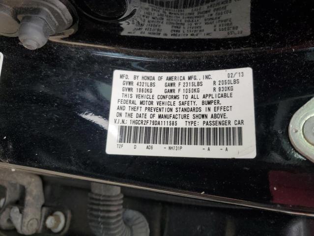 1HGCR2F79DA111585 - 2013 HONDA ACCORD EX BLACK photo 12