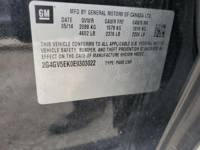 2G4GV5EK0E9303022 - 2014 BUICK REGAL 黑色 照片 12