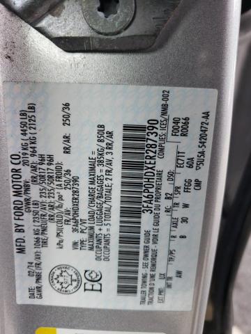 3FA6P0HDXER287390 - 2014 FORD FUSION SE SILVER photo 13